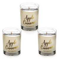 LUNA CANDLE CO. Spicy Apple Cinnamon Jar Candle, 11oz. Glass, Soy Wax, Strong Scented, Slow Burn up to 110 Hours of Burn Time, Holiday Scent, for Any Occasion (3 Pack)