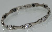TITANIUM Power Energy Magnet Therapy BRACELET with Germanium Stones (LINK REMOVAL TOOL INCLUDED)- 55BR