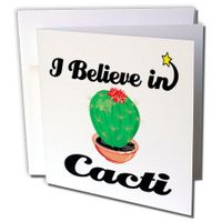 3dRose I Believe In Cacti - Greeting Cards, 6 x 6 inches, set of 12 (gc_104917_2)
