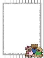 Teddy Bear Family Stationery Printer Paper 26 Sheets