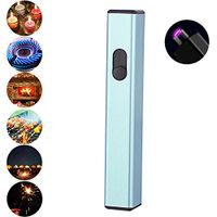 Navpeak Mini Arc Plasma Lighter Rechargeable Windproof USB Thin Electric Lighters for Cigarette Candle BBQ Stove Kitchen (Blue)