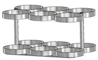 FWF Oxygen Rack Holds 6 (M-22 OR JD 5.50 Style) CYLINDERS Diameter of 5.25" Made in USA