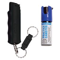 SABRE RED Pepper Spray Keychain with Quick Release for Easy Access - Max Police Strength OC Spray, Finger Grip for Accurate Aim, 10-Foot (3M) Range, 25 Bursts (5x Other Brands) - Practice Spray Option