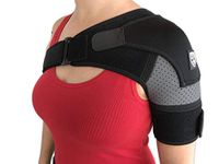 Shoulder Brace Support by Strong AID. for Rotator Cuff Pain AC Joint Dislocated Frozen Tear Injury Adjustable Compression Stability Sleeve (Gray, S-M)