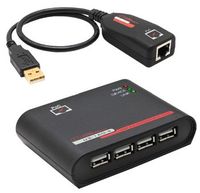 Hall Research U2-160-4 USB 2.0 on Cat6 Extender Kit with Hub