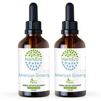 American Ginseng B120 (2pcs) Alcohol-Free Herbal Extract Tincture, Super-Concentrated American Ginseng (Panax Quinquefolius) Dried Root (2x4 fl oz)