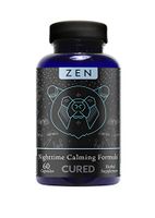 Cured Nutrition Zen Calming Formula Sleep Aid, 60 Capsules, Relaxation & Anxiety Relief, Nighttime Herbal Supplement with Hemp Extract, Mushrooms, Valerian Root, Reishi & Magnesium Glycinate