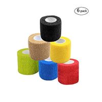 Self Adherent Wrap Tape Medical Cohesive Bandages Flexible Stretch Athletic Strong Elastic First Aid Tape for Sports Sprain Swelling and Soreness on Wrist and Ankle Colorful 6 Pack 2Inch X 5Yards