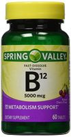 Spring Valley - Vitamin B-12 5000 mcg, Sublingual, Cherry Flavor, 60 Microlozenges