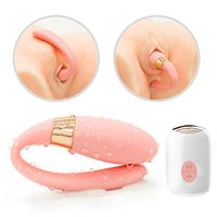 Electric Couple Love Stimulation Promotion Toys Women Fun Toys Speed Rechargeable U-Shaped Women Remote Double Head Dual Motor Vibration Toy c-Shaped Design, Internal and External Vibration Women