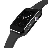 X6 Bluetooth Smart Watch For Android IOS iPhone Samsung Huawei Sony Sleep Tracker Adult Sport Wrist Watch support SIM Card  Curved Screen (Black)