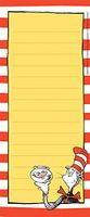 Eureka Back to School Red, White, and Yellow Dr. Seuss Cat in the Hat Notepad, 50 sheets, 3.5'' x 8.5''