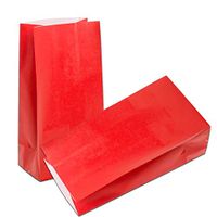 KEYYOOMY 24 CT Small Paper Bags Red Party Favor Printed Paper Gift Bags Kraft Paper Bags for Wedding Baby Shower Party(24 CT, Red Color)