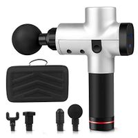 Massage Gun for Athletes - Handheld Powerful Deep Tissue Muscle Massager Ultra Quiet Professional Impact Massage Gun,6 Adjustable Speed,6 Attachments and Portable Bag (Silver)