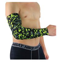 RGA Elbow Pads Compression Sleeves Men Arm Sleeve with Pad for Basketball Football Volleyball Baseball Softball Cycling Running Fishing Tennis Elbow (Green, XL)