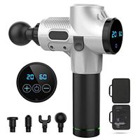 Massage Gun Deep Tissue Percussion Muscle Massager for Pain Relief, Handheld Electric Body Massager Sports Drill Portable Quiet Brushless Motor with 20-Speed Vibration Adjustment - with Carry Case