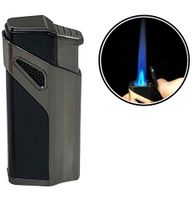 Prestige Import Group - Matrix Contemporary Design 3 Flame Torch Lighter with Built-in Punch Cutter - Color: Gun Metal