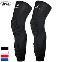 HOPEFORTH Knee Calf Padded 2 Pack Compression Leg Sleeve Thigh Sports Protective Gear Shin Brace Support for Football Basketball Volleyball Soccer Baseball Tennis Youth Kids Adult