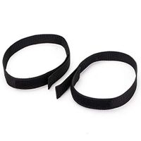 Fushida 2 PCS Legs Restraints Belt for Wheelchairs - Black Footrest Strap for Limited Mobility People - Double Fixation for Adult Spacing Foot Assistance(Black, FYH477)