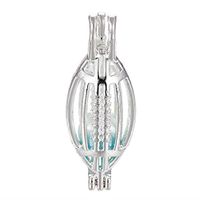 10pcs Bright Silver Football Soccer Charms Pearl Cage Locket Beads Cage Pendant Jewelry Making Supplies-for Oyster Pearls, Essential Oil Diffuser, Fun Gifts (Football)