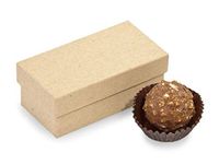 Rigid Truffle Candy Box 24 Count - Kraft Embossed - Holds 2 Pieces