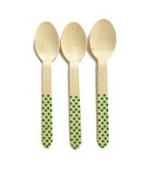 Perfect Stix Polka Dot Spoons 158 36-Green Printed Wooden Spoons with Green Polka Dot Pattern, 6" (Pack of 36)