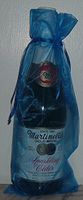 IGC 6x14 Organza Sheer Bags - Bottle/Wine Bags Gift Pouch - Satin Ribbon Closure - Royal Blue (3 Bags)