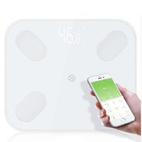 LED Body Bathroom Scales Floor Scientific Smart Electronic Digital Fat Weight Household Balance Bluetooth APP Android,White