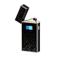 Dual Arc Lighters USB Arc Lighter Rechargeable Windproof Flameless Plasma Electric Lighter Portable Fingerprint Rotate Goood for Candle Cigarette Paper (Star)