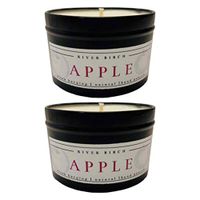 2 Pack Apple Scented Candles | Strong Scented Candles for Men & Women | All-Natural Non-Toxic Soy Candles, Scented Candles | Tin Travel Candle | Relaxing Aromatherapy Matte Black 8 oz