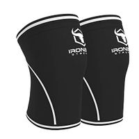 Knee Sleeves 7mm (1 Pair) - High Performance Knee Sleeve Support For Weight Lifting, Cross Training & Powerlifting - Best Knee Wraps & Straps Compression - For Men and Women (Black/White, Small)