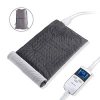 LCD Digital Controller Extra Large Heating Pads with Auto Shut Off for Back Pain Shoulders Pain and Cramps Fast Relief Super Soft Velvet 12" x 24" (Dark Gray)