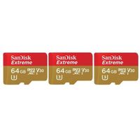 SanDisk 3x Extreme 64GB Class 10 U3 microSDXC Memory Card, Up to 90MB/s Read and Up to 40MB/s Write Speed