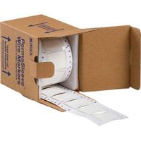 Brady 2HT-1500-2-WT-S High Temperature PermaSleeve Wire Marking Sleeves, 2.433" Height, 2.00" Width, Polyvinylidene Fluoride (B-345) White (Roll of 100)