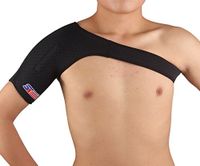 Tong Jie Sports Magnetic Single Shoulder Brace Support Strap Wrap Belt Band Pad 642 - Black (L)