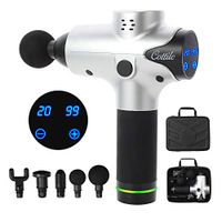 COTTILE Massage Gun Deep Tissue Percussiong Muscle Massager for Pain Relielf,Electric Exercise Fitness Equipment,Electric Body Massager Sports Drill,6 Typies Massage Head,20 Speed,Brushless Motor