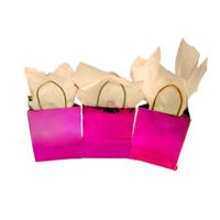 Fuchsia Foil Cube Gift Bags Pkg/3