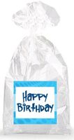 Cool Blue Happy Birthday Party Favor Bags with Ties - 12pack