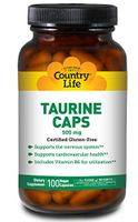 Country Life Taurine 500 mg w/B-6, 100 Capsules