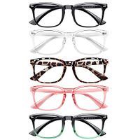 Blue Light Blocking Glasses - 5Pack Square Fashion Computer Reading/Gaming/TV/Phones Glasses for Women and Man, Anti Glare, UV 400