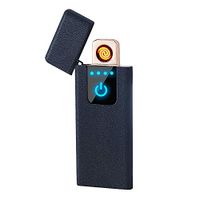 LINGAN USB Lighter Slim Lighter Portable Rechargeable Flameless Windproof Electronic Smart Fingerprint Sensor Double Side Cigarette Ignition