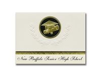 Signature Announcements New Buffalo Senior High School (New Buffalo, MI) Graduation Announcements, Presidential Elite Pack 25 Cap & Diploma Seal. Black & Gold.