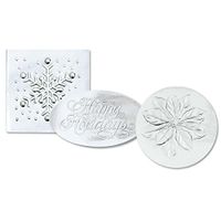Holiday Assortment Embossed Foil Seals, 45 Count (Silver)