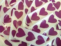 Minilabel 28X28mm Heart Shaped Coloured Plastic Seal Stickers Durable Sticky Vinyl Labels Purple