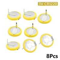 Battery CR1220 3V 2 Tabs Coin Cell for Main Board Toy Electronic Scale 8Pcs