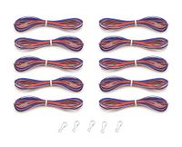 Hygloss Products 38410 45 Yards White and Blue Plastic Cord, Red, White & Blue