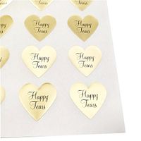 Happy Tears Stickers by Once Upon Supplies, Seals and Labels for Tissues, Wedding Favors, 1.5" x 1.5", Gold Foil, 48 Stickers