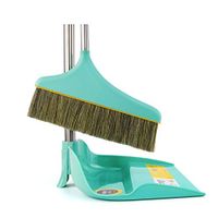 Broom Home Portable Bristle Broom Set Home Stainless Steel Creative Broom Cleaning Tool 25cm (Color : Blue)