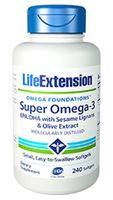 Super Omega-3 EPA/DHA with Sesame Lignans & Olive Extract 240 Easy-to-Swallow softgels-Pack-3