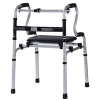 Standard Walkers Walking Aid Walking Stick Adjustable Height Without Wheels with Soft Seat Elderly Walker Folding Walker Walking Frames